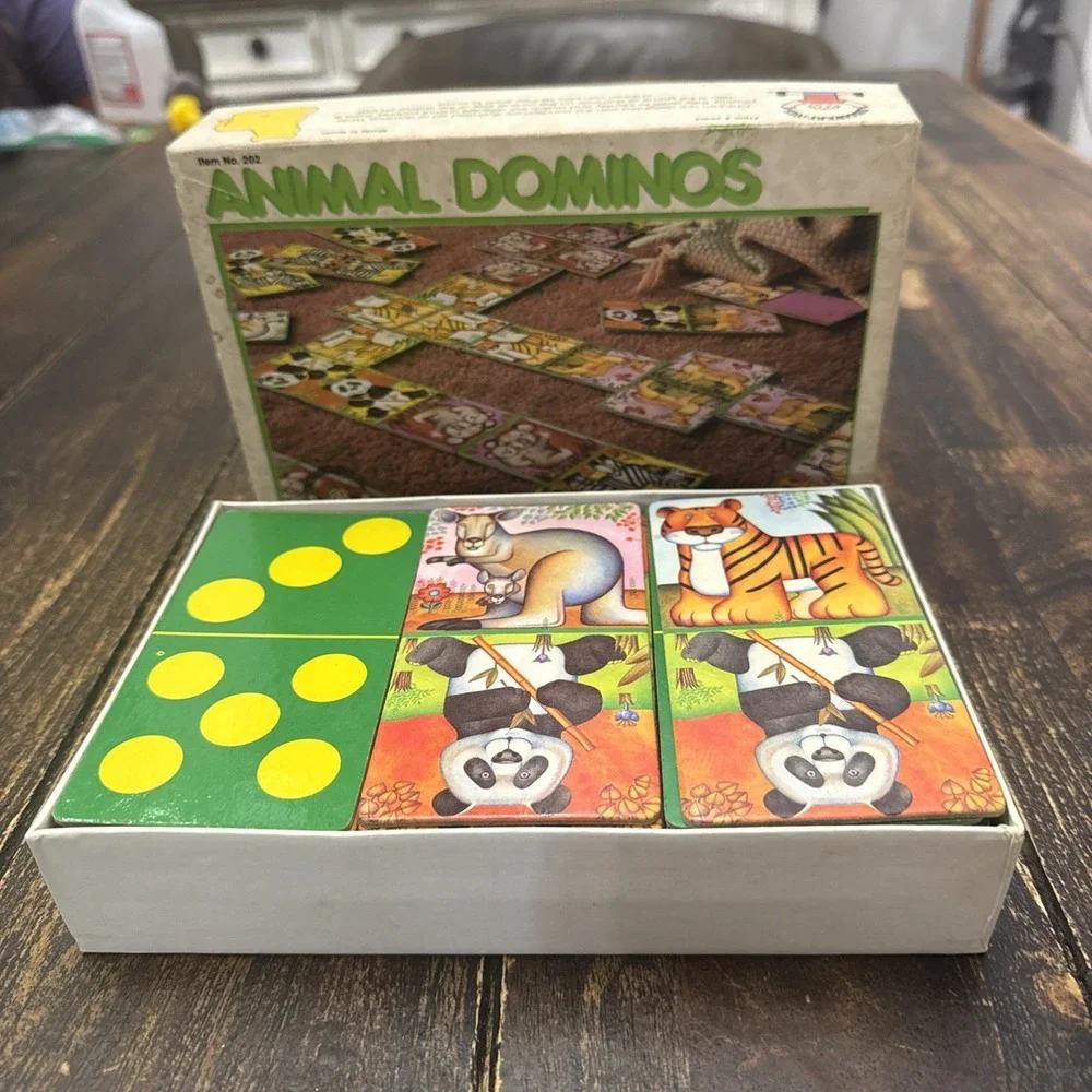 Vintage 1984 Discovery Toys Animals Dominos Matching Game Large Pieces